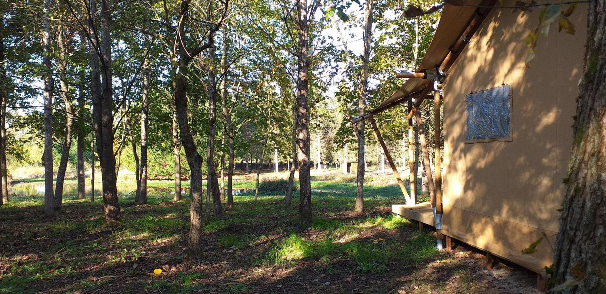 Tente Lodge Jacuzzi Privatif En Pleine Nature Thiel-sur-Acolin エクステリア 写真